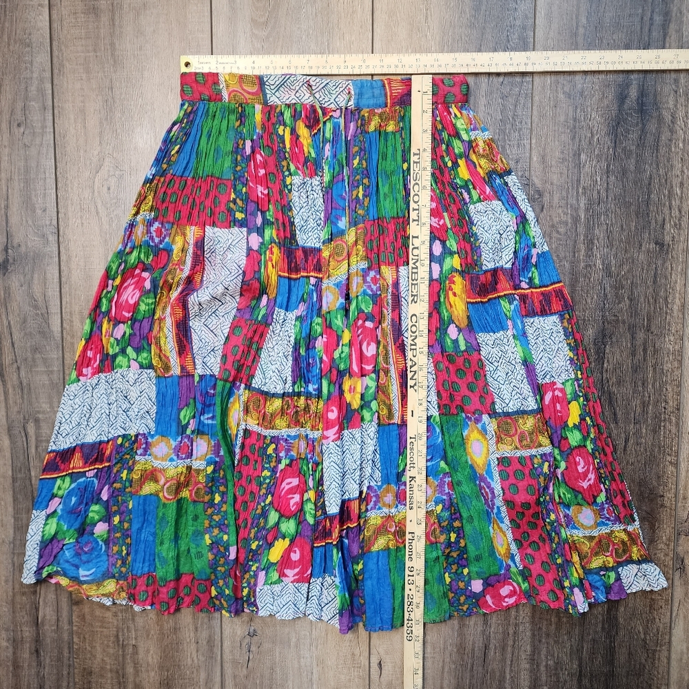 Euc Diversity Petites Patchwork Style Cotton Draw… - image 4